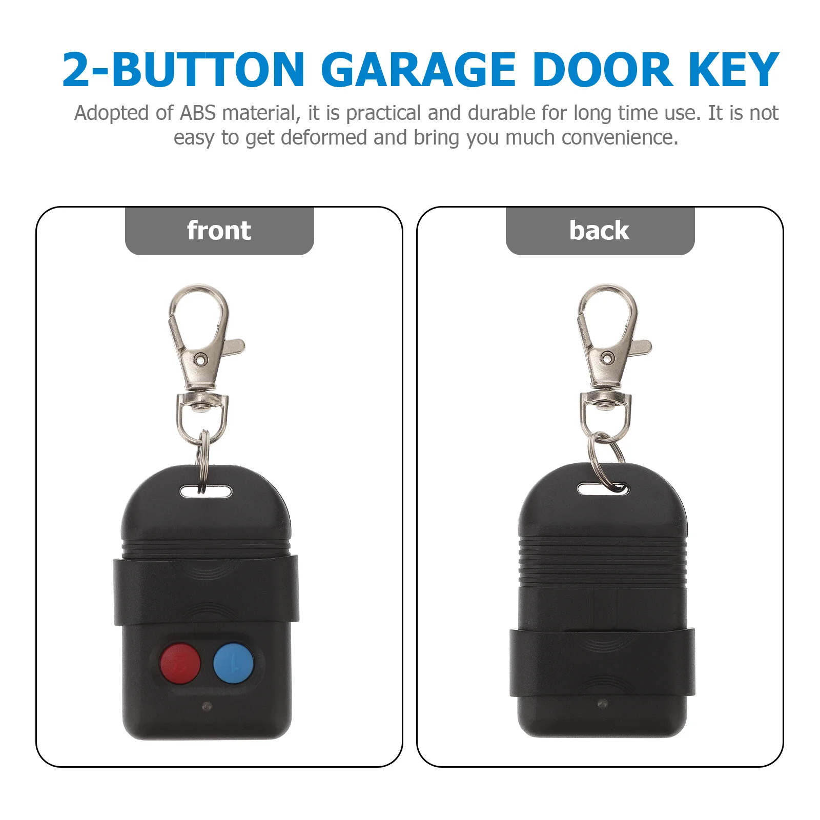 2-Button Garage Door Key Remote Controller Compatible with Garage Doors Electric Doors Anti-Theft Alarm