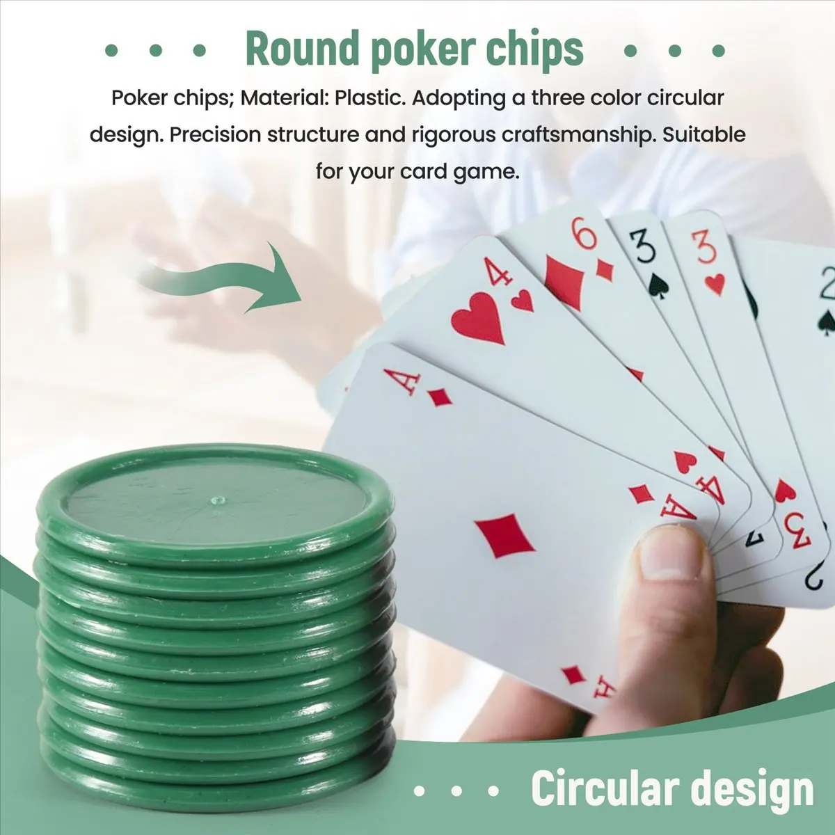 AA851^&* Red Yellow Green Round Shaped Mini Poker Chips Lucky Game Props 69 Pcs