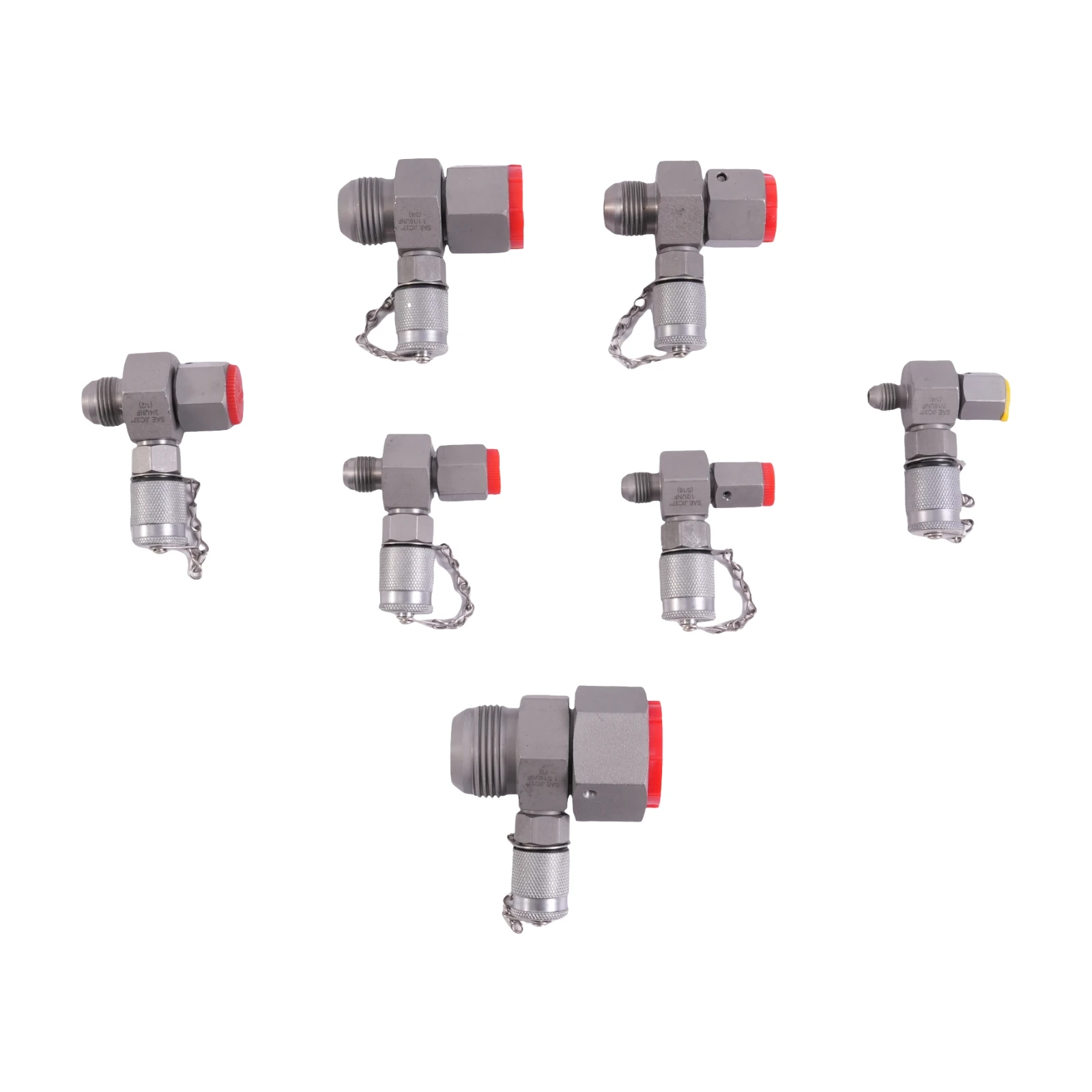 1Set SAE JIC-37° Type Hydraulic Swivel Run Tees 9000PSI 600BAR 60MPa For UNF 1-5/16 UNF 1-1/16 UNF 7/8 UNF 3/4 UNF 9/16 UNF 1/2