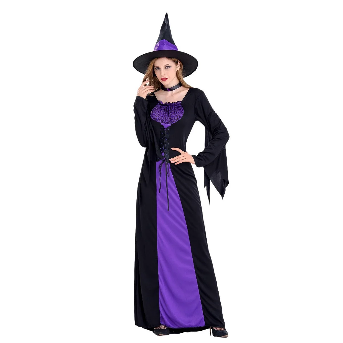 2025 New plus Size Purple Devil Witch Costume for Women loween Stage Performance Par Outfit Chinese Manufacturer