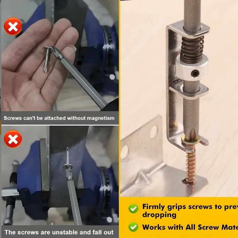 10/1 Peças Suporte Universal de Mola para Pontas de Chave de Fenda, Grampo de Fixação para Marcenaria, Reparos Domésticos DIY, Kits de Ferragens