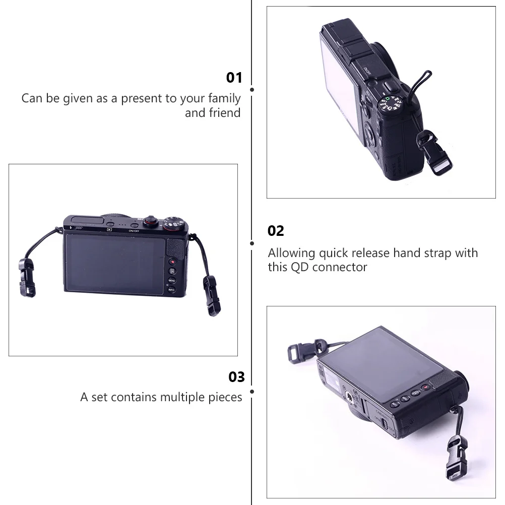 8 Pcs Camera Buckle Strap QD System Connector Plastic Buckles Adapter Quick Release Abs Loop Mini