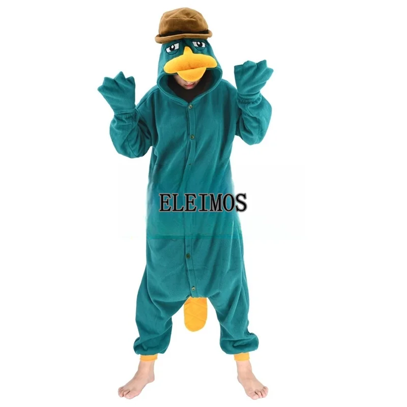 ELEIMOS Halloween Kigurumi Onesie Cartoon Duck Pajamas For Adult Kids Women Men Animal Pyjamas Homewear Cosplay Party Costume