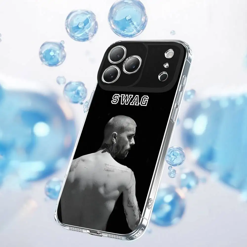 Casing HP J-Justin B-Bieber Swag II untuk iPhone 17,16,15,14,13,12,11 Plus,Pro,Max,Plus,E,Air,Mini Transparan