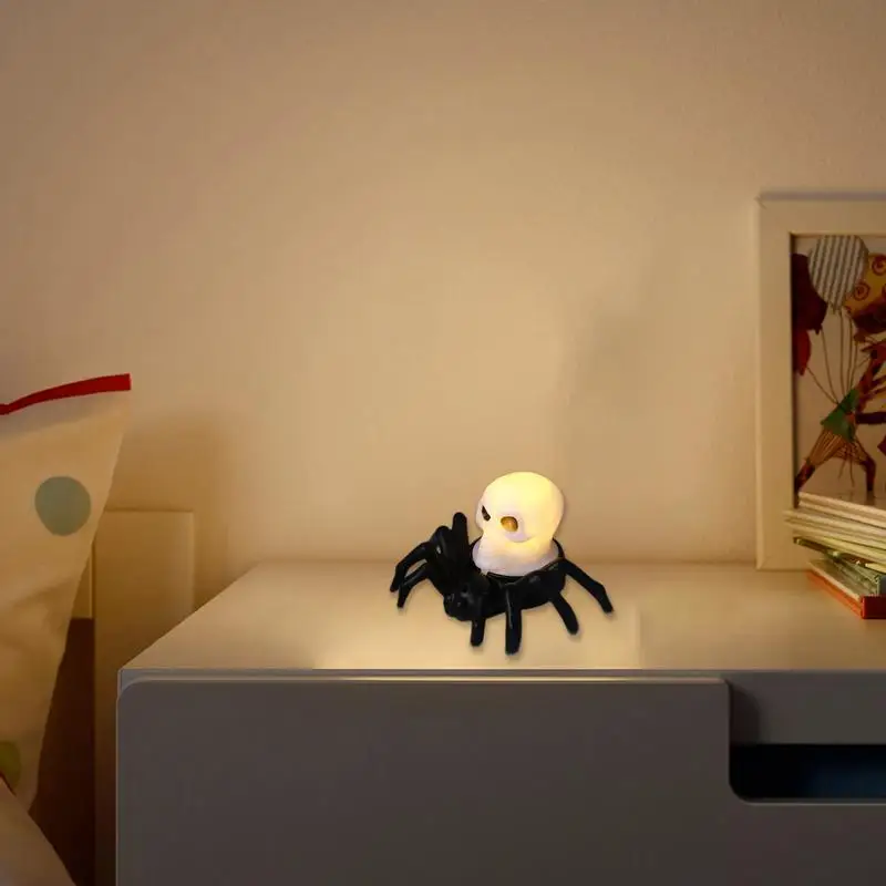 Halloween Decorations LED Candle Light Plastic Spider Skull Lamp for Home Bar Haunted House Halloween Party Decor Horror Props
