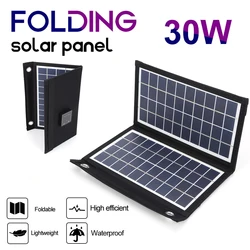 30/40/50W Foldable Solar Panels Portable Solar Panels Charger 5V 3A Power Solar Panel Mobile Power Supply for Outdoor Tourism