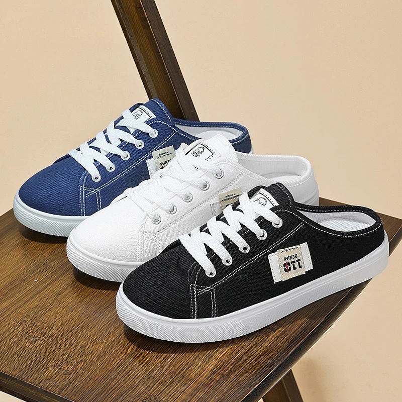 

Women Versatile Canvas Shoes Casual Comfort Shoes Student White Sports Flat Fashion Lace-up Light Women's Sneakers Zapatos Mujer