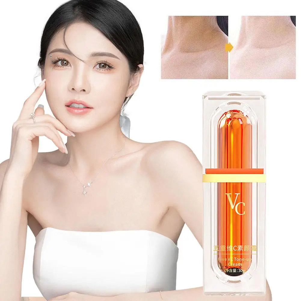 فيتامين C كريم وجه للبشرة العارية خفيف شفاف مشع بشكل طبيعي بعناية إخفاء المسام VC كتلة كريم إخفاء العناية بالبشرة #2