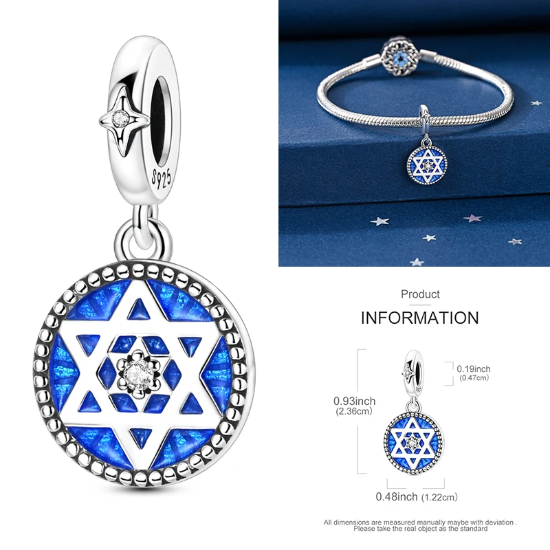 Blaue Serie 2026 Heiße 925 Sterling Silber Charms Flugzeug Traumfänger Teufelsaugen Passend für Armband DIY Schmuck Original Damen Geschenke – Detail 5