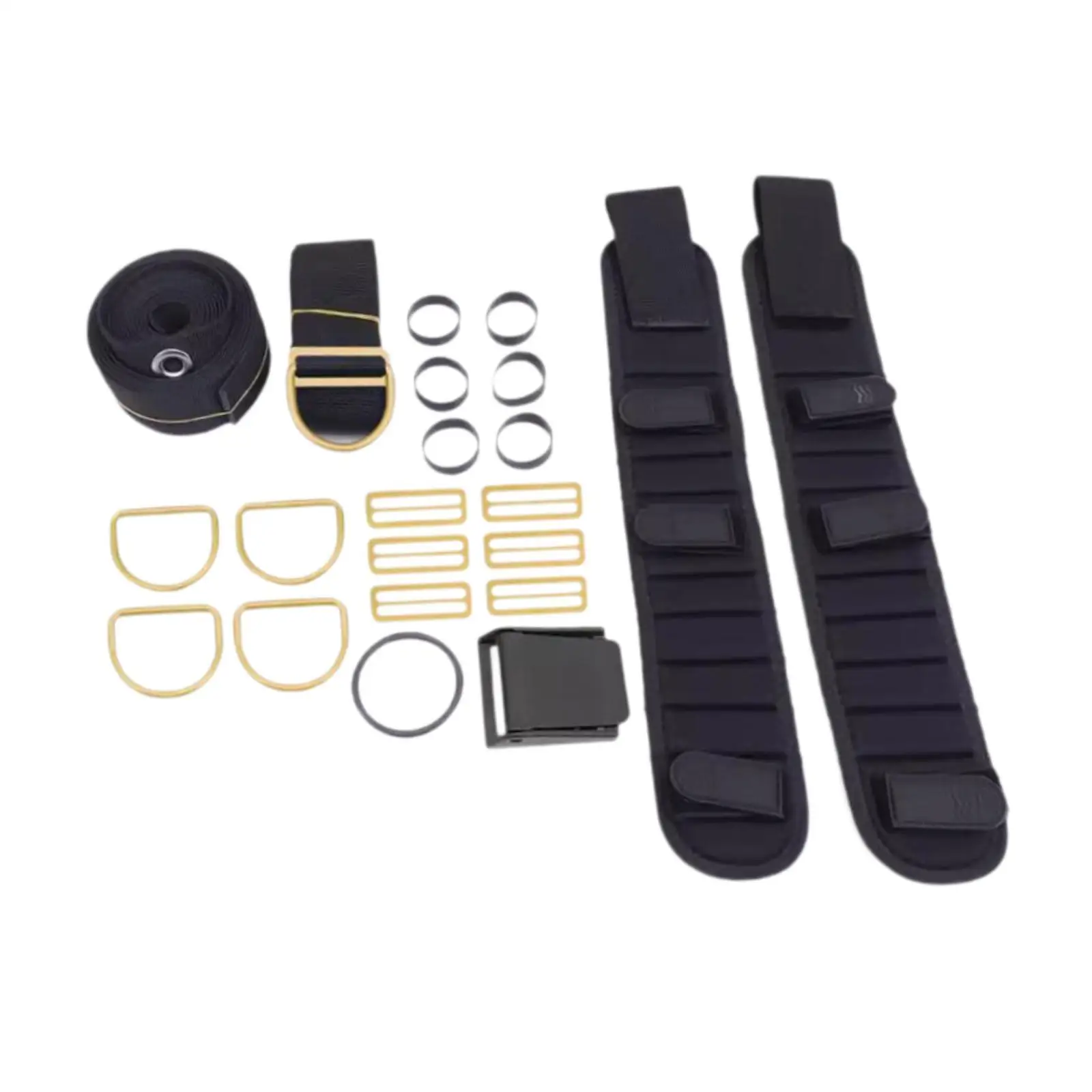 

Scuba Dive Backplate Harness Webbing Keeper Buckle Strap Crotch Strap Set