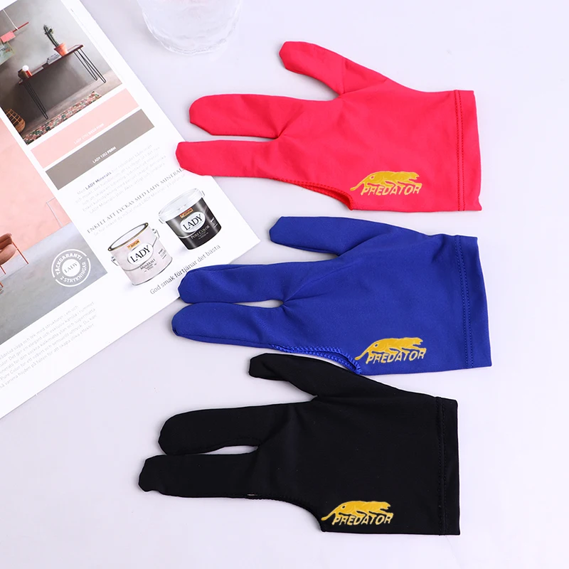 Three Fingers Full-Finger Snooker Pool  Billiard Glove for Left Hand Lycra