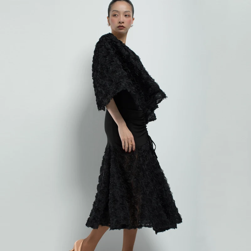 Valzer Abiti da ballo da sala Top latino da donna Gonna da samba Adulti Rumba Concorso di danza latina Costume Stage Wear SL12648