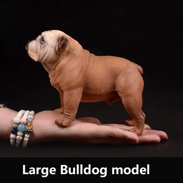 Fashion 1Pcs Beige/Brown British Bulldog Model French English Bulldog Resin Simulation Dog Sculpture Toy for Action Figure