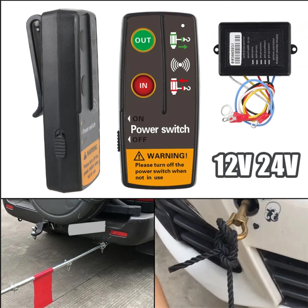 Controlador elétrico universal do interruptor do guincho, controlo a distância sem fio, fora de estrada, ATV, reboque, barco, 12V, 24V