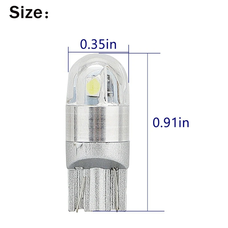 30Pcs 6000K Canbus T10 168 194 W5W Dome License Side Marker LED Light Bulb White