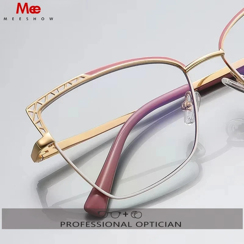 MEESHOW Prescription Glasses with Optical Lenses Women Eyeglasses Women's Lunette Eyewear Sunglasses Lady's Customized