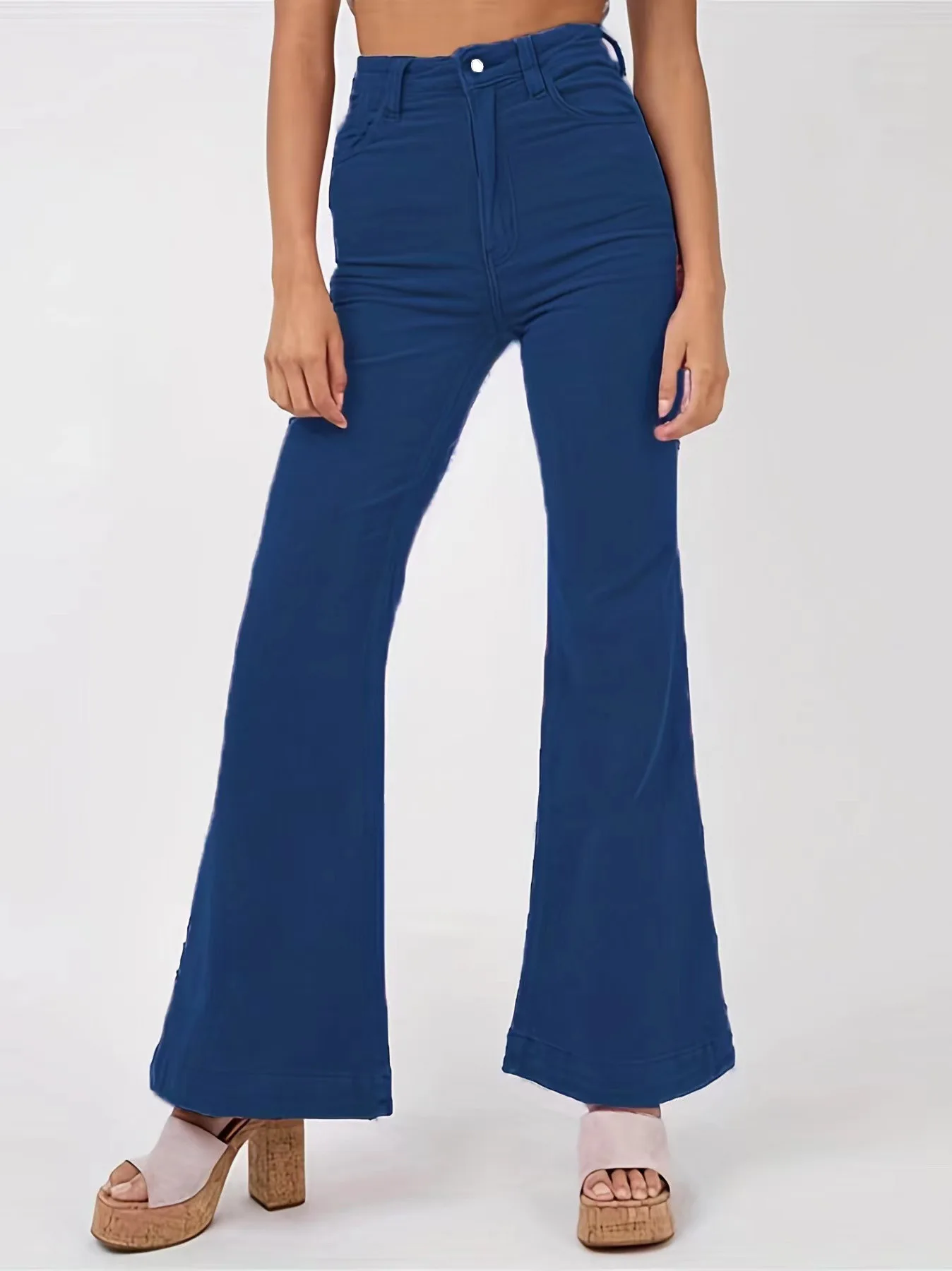 Fashionable New Corduroy Flare Pants Wide Leg Pants Women\'s Street Solid Color Casual Long Style