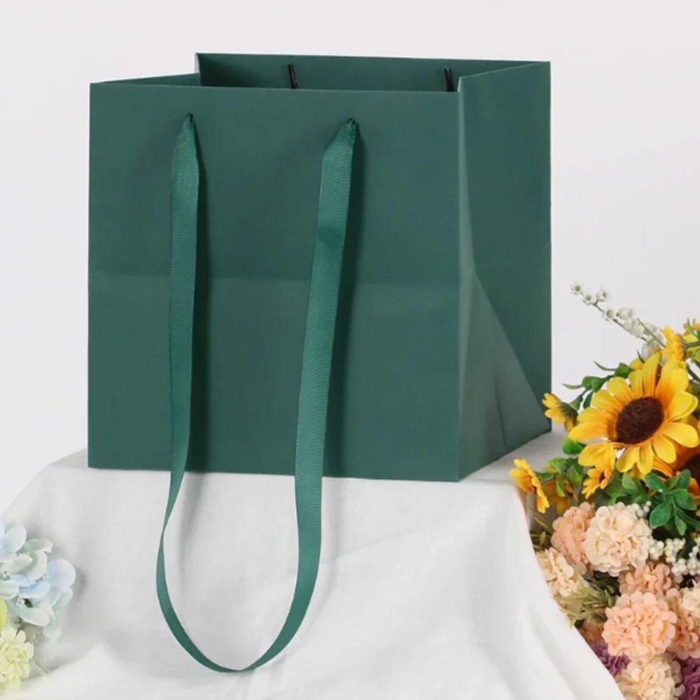 10Packs Portable Gift Bags Flower Packaging Box Wedding Valentine's Day Birthday Party Gifts Flower Shop Wrapping Paper Bags view 5