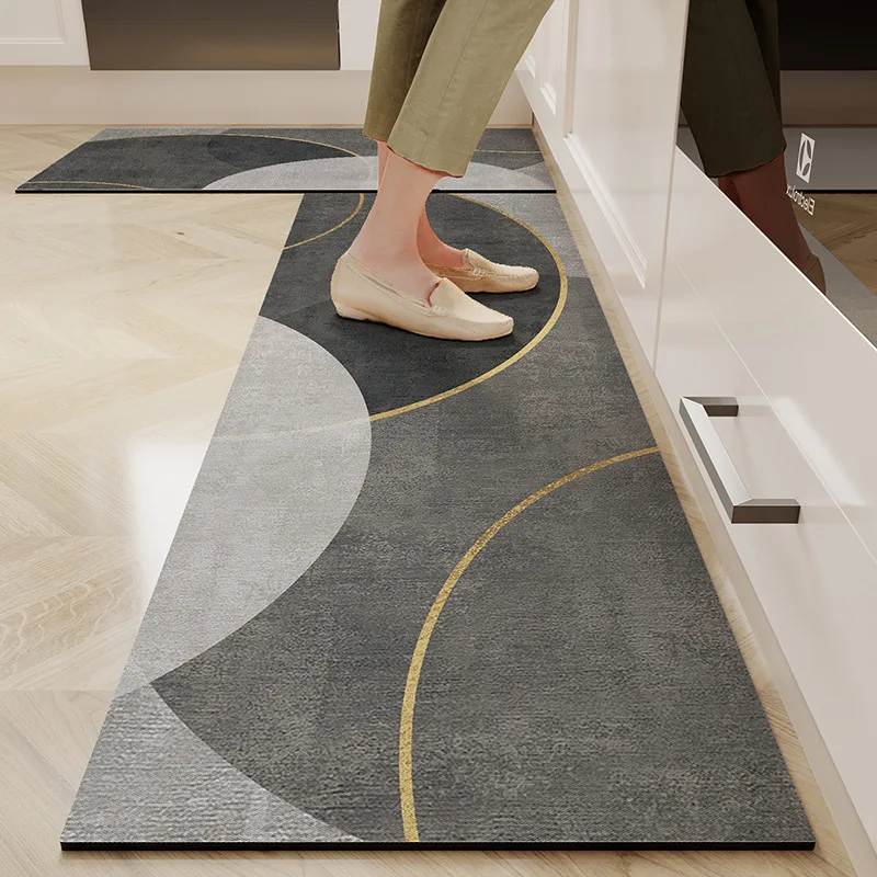 VIKAMA-alfombra de cocina de arcilla de diatomita, antideslizante, a prueba de aceite, absorbente de agua, para puerta de suelo, antimanchas, sin lavado, decoración del hogar