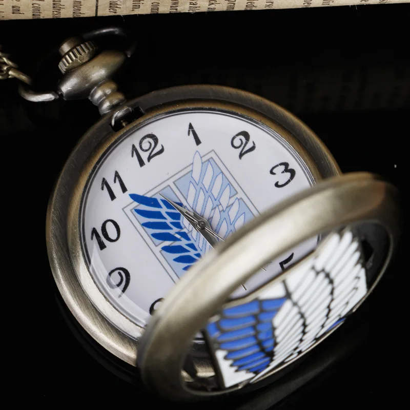 Anime attack on titan hollow Quartz Pocket Watch Popular Men's Necklace Pendant Women's Children's Jewelry Pendant Souvenir