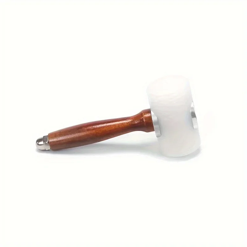 Nylon Mallet for Carving, Durable Craftsmanship Hammer with Solid Wood Handle, Hand Tool for Leathercraft Jewelry Making