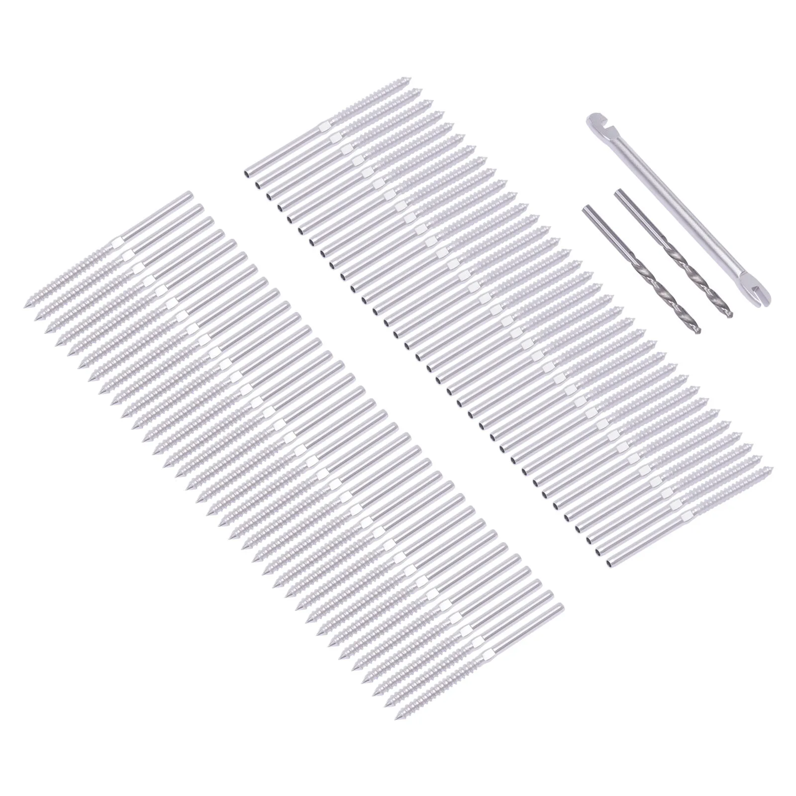 70 قطعة الفولاذ المقاوم للصدأ 1/8 "سواج تأخر مسامير اليسار واليمين كابل درابزين عدة الأجهزة تسليم الموضوع 1/8" كابل درابزين عدة #5