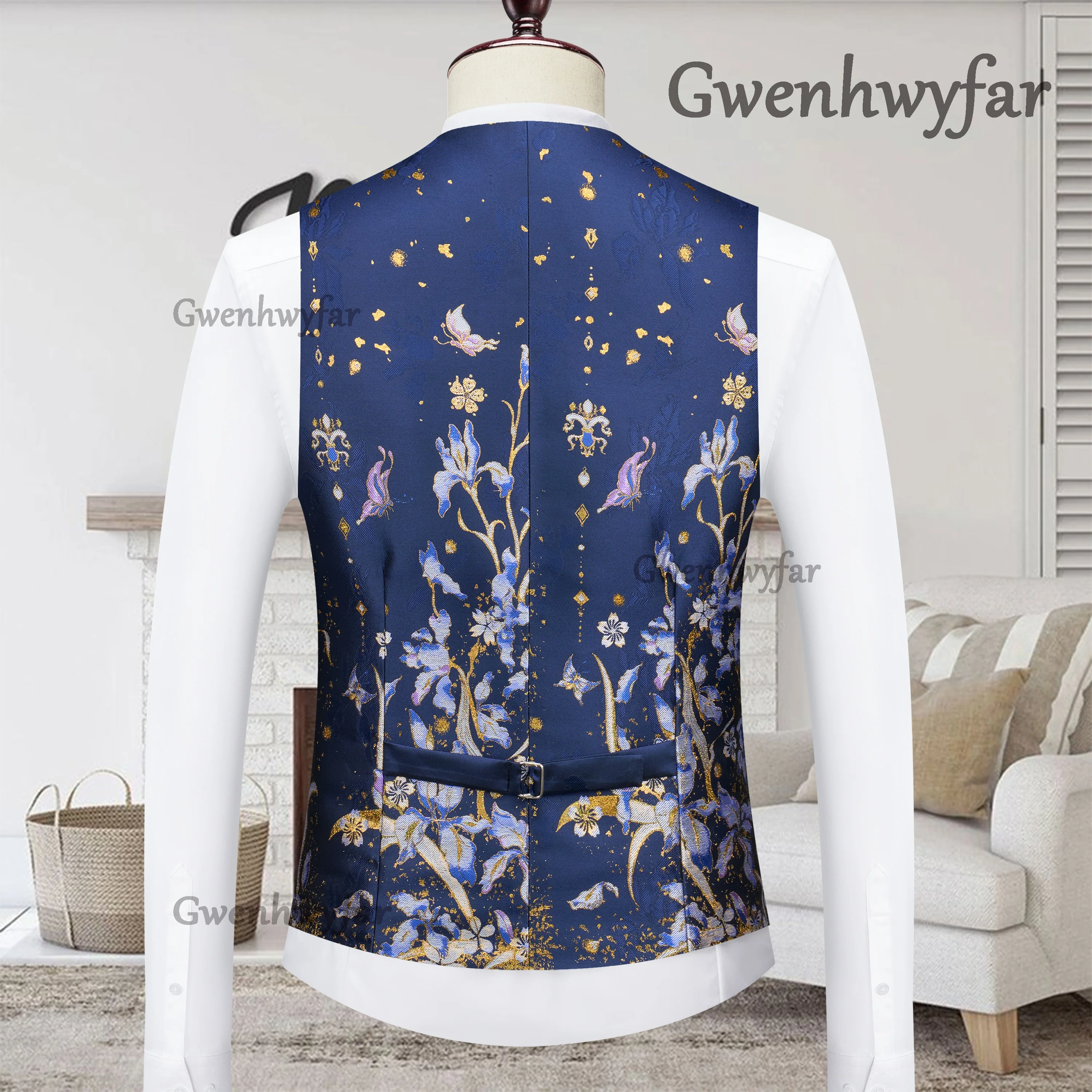 Immagine 5: Gwenhwyfar 2026 Completo da Uomo di Lusso Personalizzato, Abito da Cerimonia Elegante con Giacca, Pantaloni e Gilet (3 Pezzi)