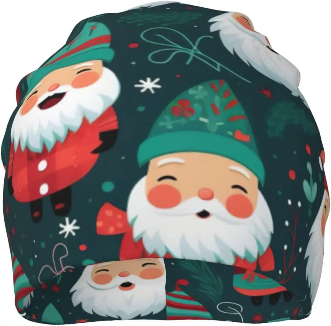 Cappello a cuffia per adulti unisex con stampa natalizia Cappello invernale caldo e slouchy per esterni Cappello lavorato a maglia multifunzionale