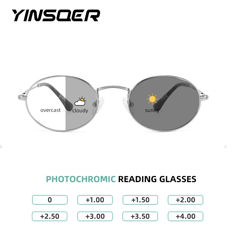 

YINSQER Woman Glasses Photochromic Lens Spectacle Frames Men Oval Vintage Men's Frame Prescription Glasses Reading Luxury Glass