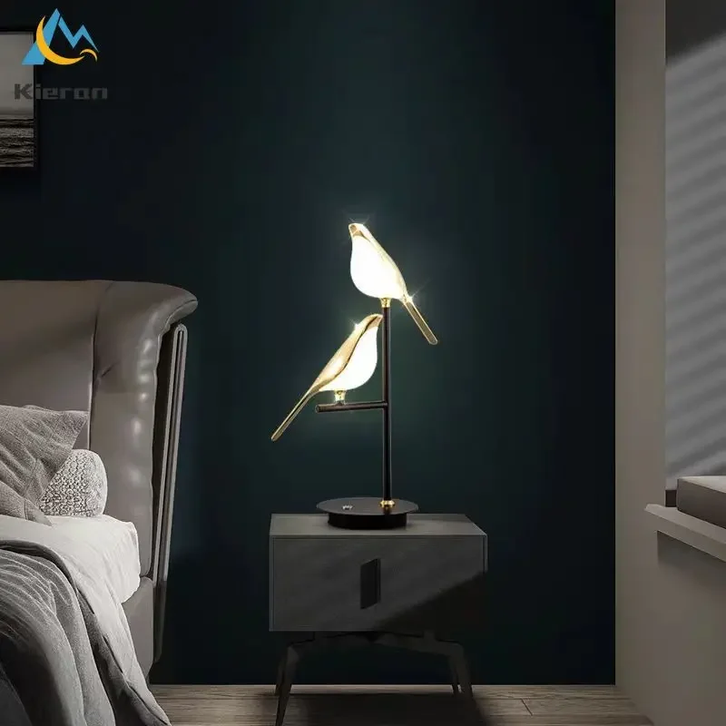 Nordic Minimalist Crow LED Floor Lamp Living Room Bedroom Dining Room Bedside Bird Table Lamp Room Decoration Magpie Floor Light