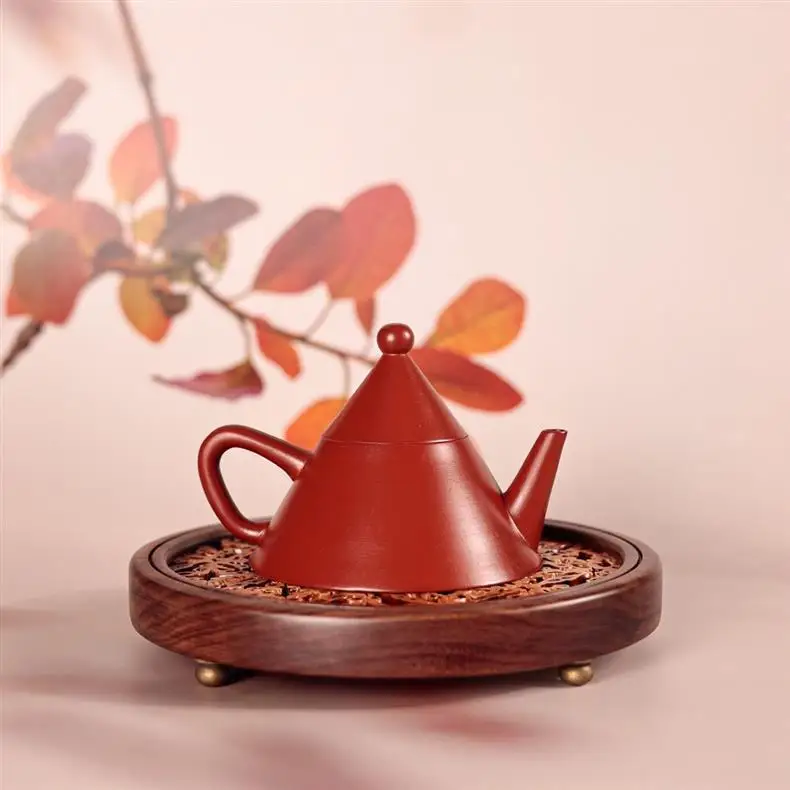 Small Yixing Zisha Pyramid‑Shaped Teapot Original Ore Zhuni Dahongpao Clay Pure Handmade Exquisite Household Kung Fu Tea Ware