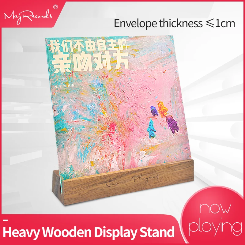 Hot Vintage LP Vinyl Storage Rack Heavy Wooden Display Stand For LP Vinyl Record Phonograph Home Office Display Decoration