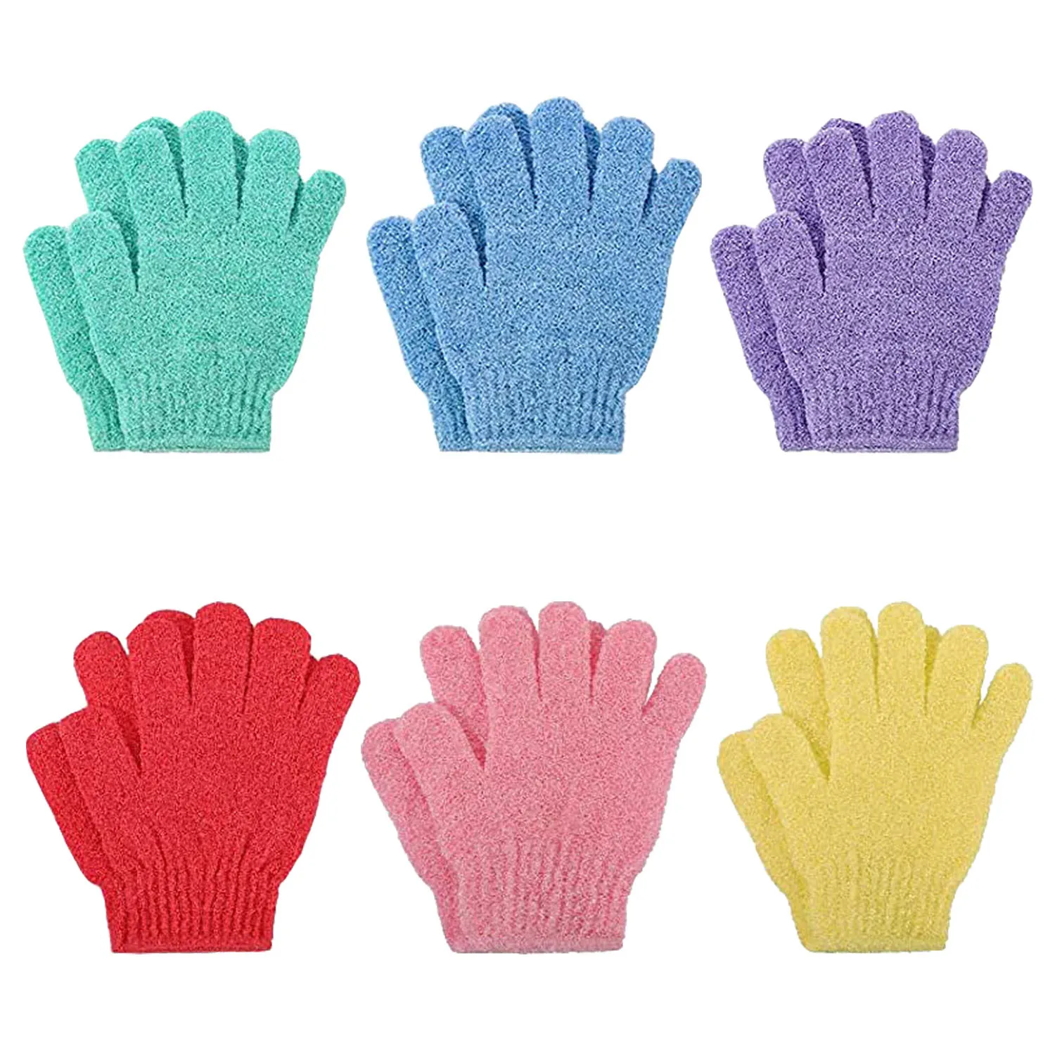 

12 pcs Exfoliating Shower Gloves, for Spa Massage Beauty Skin Shower Scrubber Bathing Accessories.-6 Multi-Colors