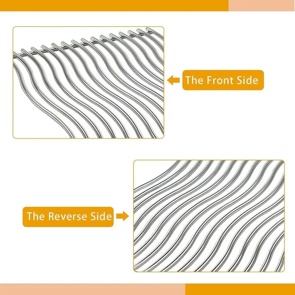 Stainless Steel Grill Grates Replacement Napoleon Prestige PRO 500 Cooking Grid 2 Pack Solid Rods Durable Non-Stick 17 3/4 x 13