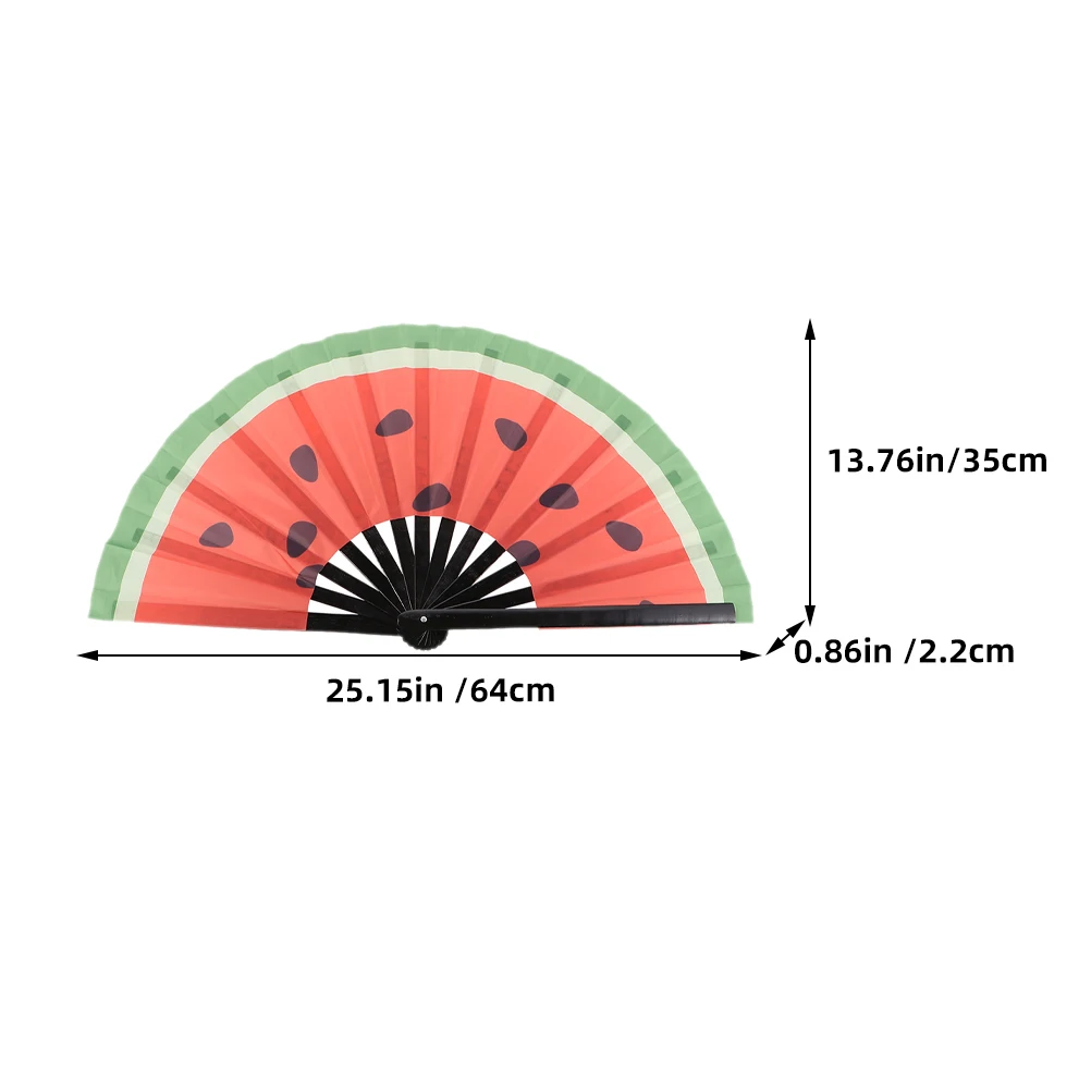 2 Pcs Watermelon Hand Foldable Wedding Fans Handcrafted Gift Handheld Miss