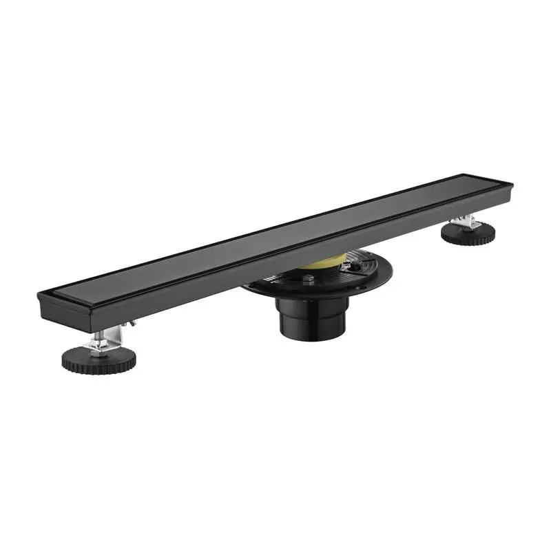 

24 Inch Linear Shower Drain with Removable Cover, 304 Stainless Steel, Includes Hair Strainer & Leveling Feet, Flange for Easy