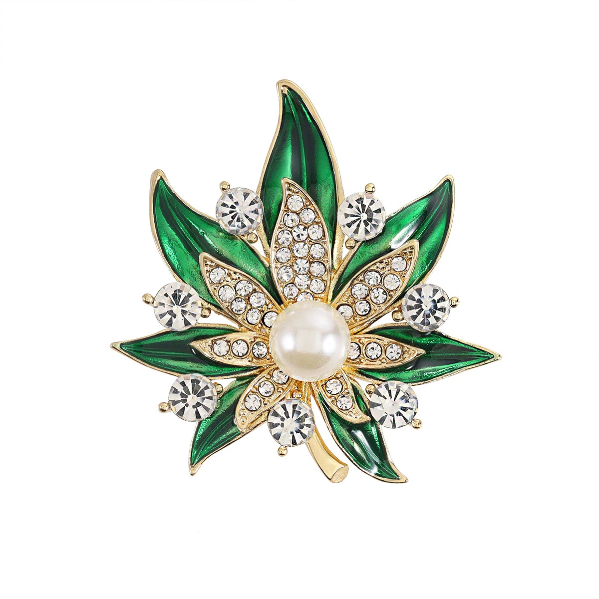 1 قطعة أوراق القيقب الأخضر البسيط بروش للرجال النساء النبات دبابيس دبابيس مجوهرات العصرية اكسسوارات الصيف هدايا العيد 2025