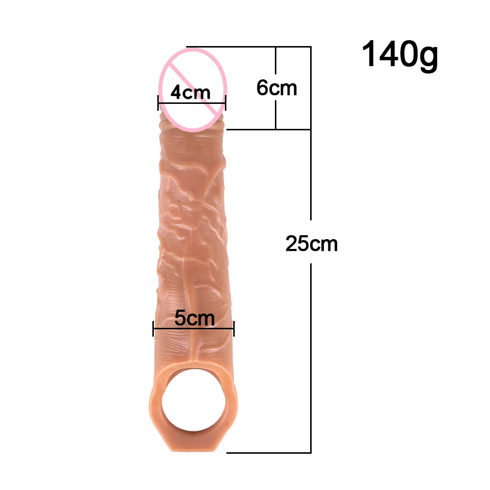 Large Simulated Wolf Tooth Cover for Men, Lengthened and Bold with Vibrating Penis Cover, Large Thorn Soft Rubber Sex Products view 3