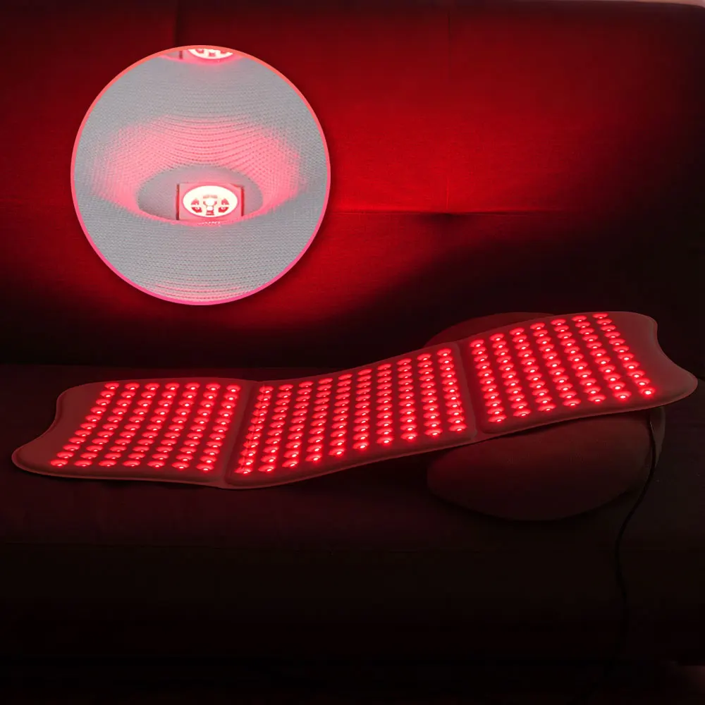 Grand tapis de luminothérapie rouge portable, infrarouge proche 660nm & 850nm, extra long 30''x12'', lumière rouge pour le corps