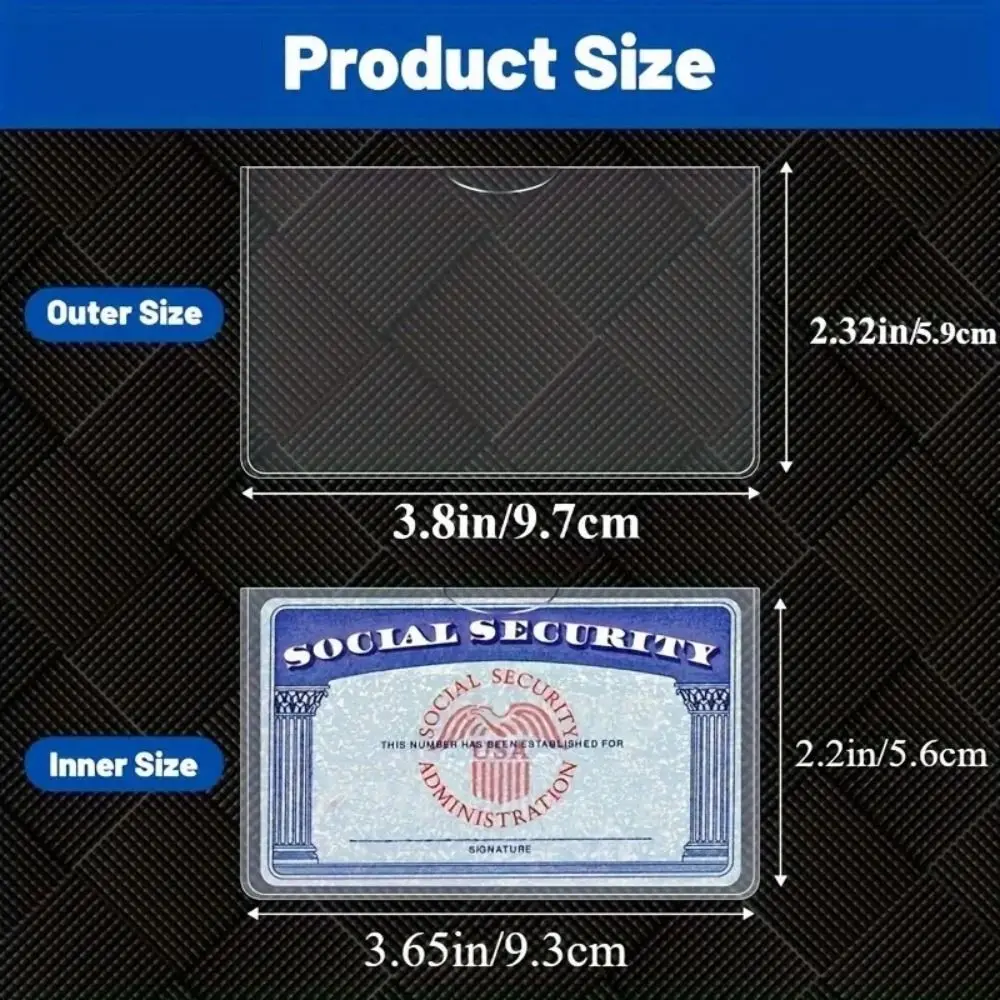 Waterproof Social Security Card Protector Clear Cover Transparent Credit Card Holder Easy to Insert Dustproof