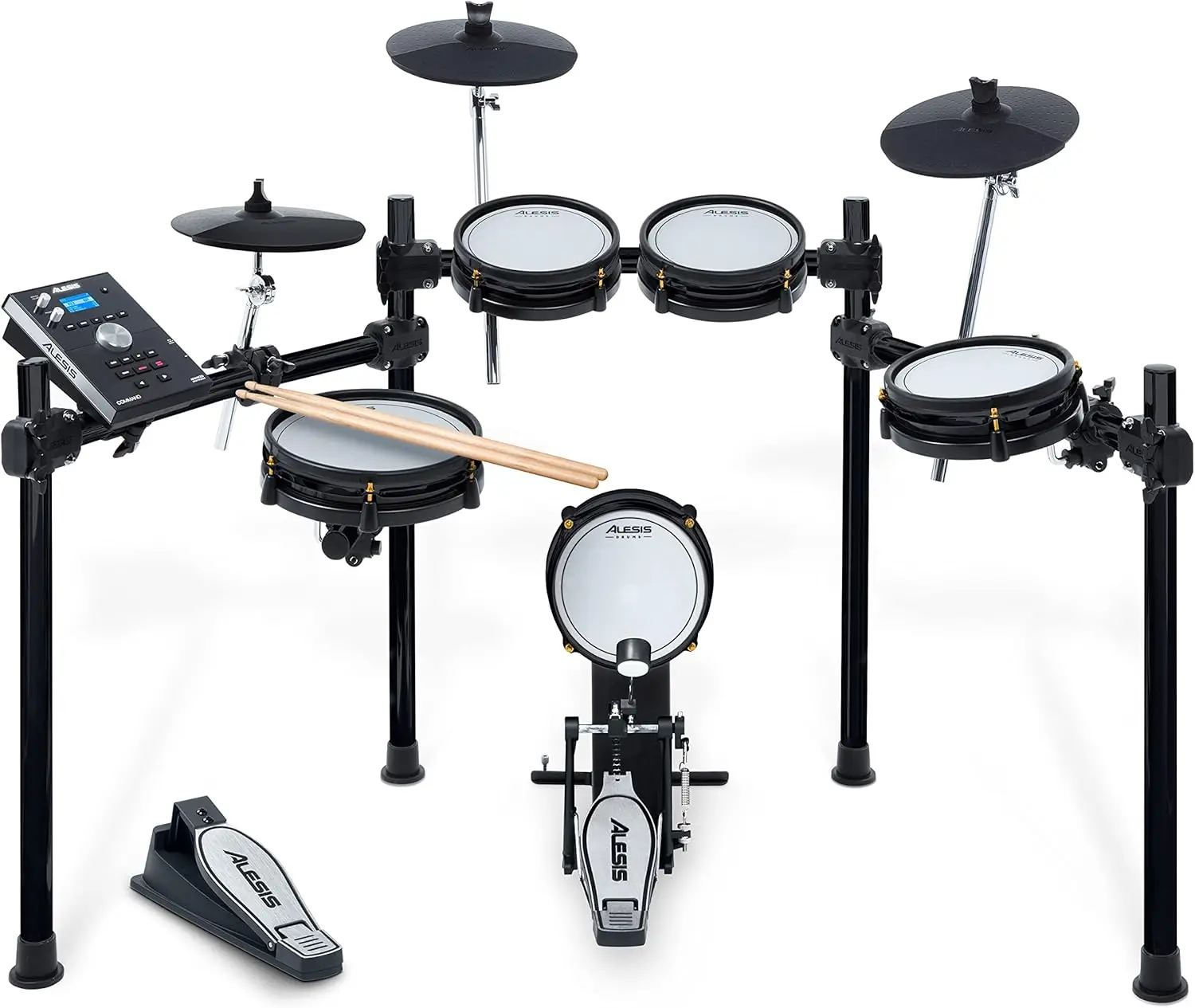 Command Mesh SE Kit - Electric Drum Set with Quiet Dual Zone Mesh Pads, USB MIDI Connectivity and 600+ Electronic &