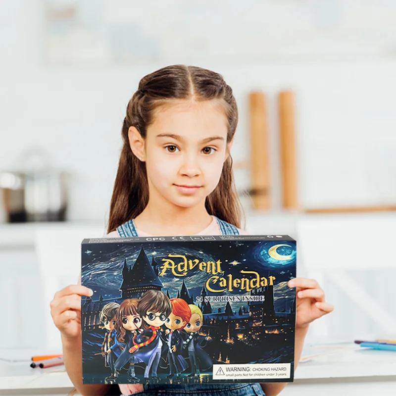 Calendario de Adviento de Navidad 24 días Harry Potter Caja ciega sorpresa Figuras de anime Juego de juguetes Cuenta regresiva navideña Regalo para fanáticos de los niños