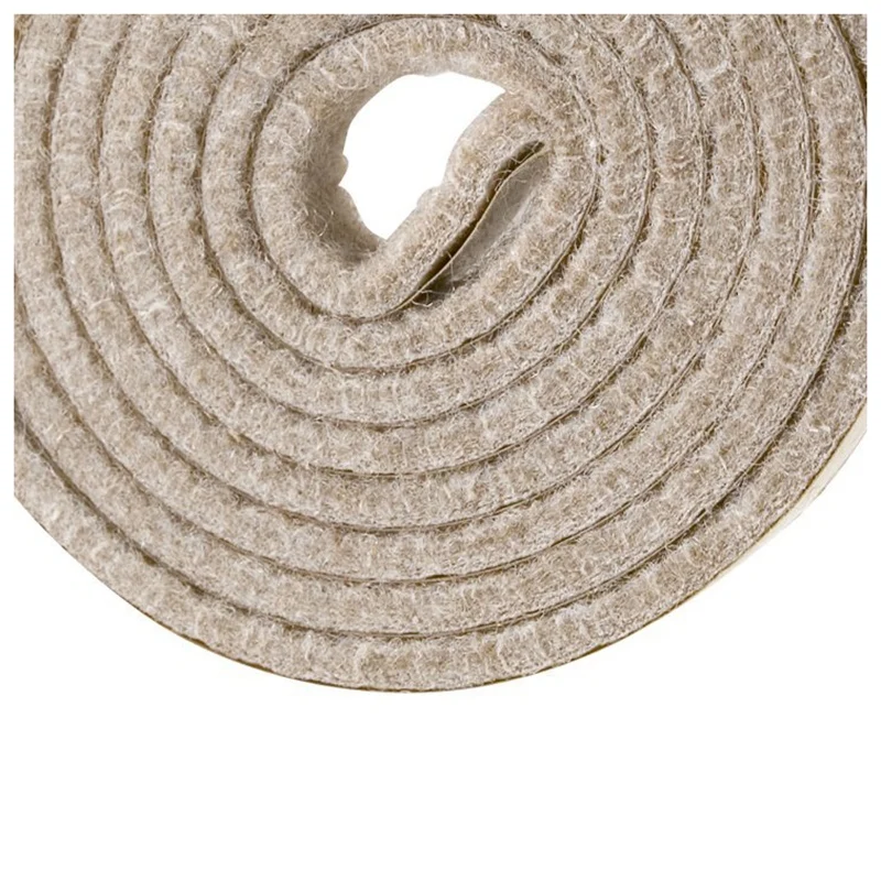 5X Self-Stick Heavy Duty Feltro Strip Roll para superfícies duras (1/2 Polegada X 60 Polegada), branco cremoso