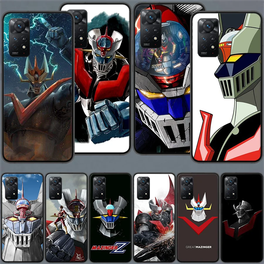 Funda de teléfono con diseño de Anime Manga Mazinger Z para Redmi Note 13 14 15 Pro Plus 12 13C 12C 15C 9 10 10C 9T 9C 9A, funda transparente de TPU suave