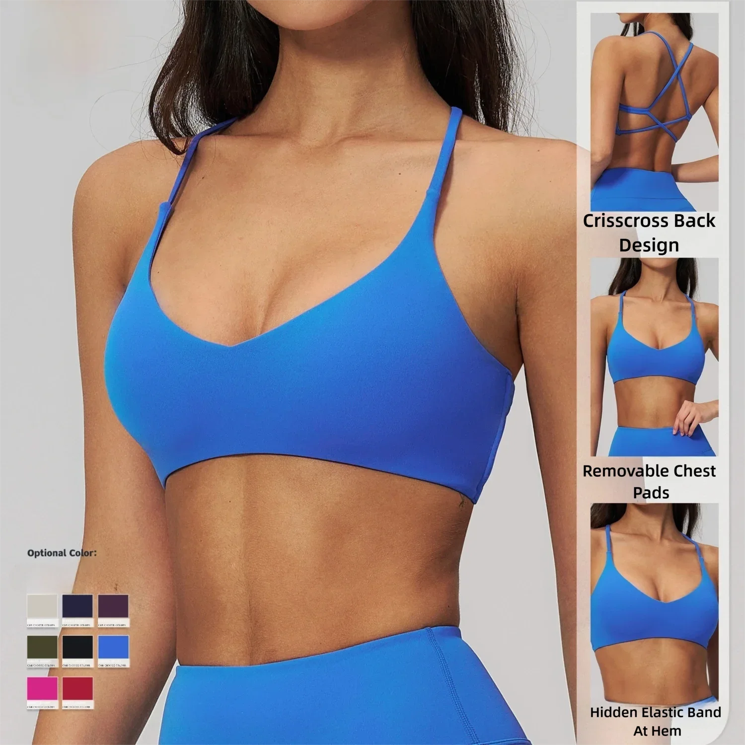 2026  New   Cloud Feel Yoga Bra Quick Dry Cross Back High Impact Sports Bra Women Gym Workout Running Fitness Tank Top
