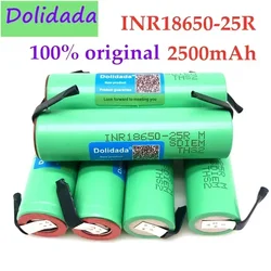 1/3/4/5/6/10PCS Original 3.6V 18650 2500mah 20A battery scrapping lithium batteries screwdriver flashlight+Nickel DIY