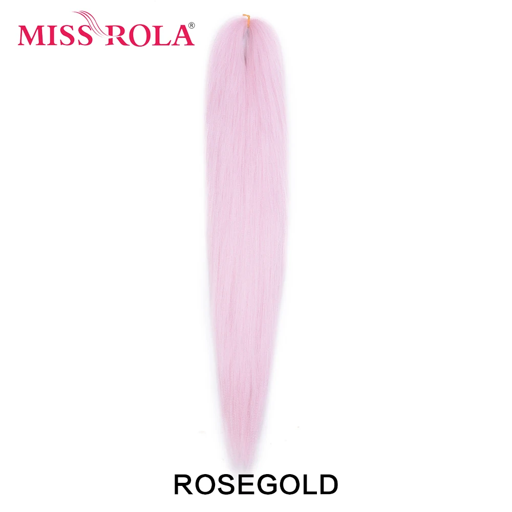 Miss Rola Synthetic Single Color Stretched Jumbo Braiding Hair Kanekalon Pink Twist Braid Hair Extension