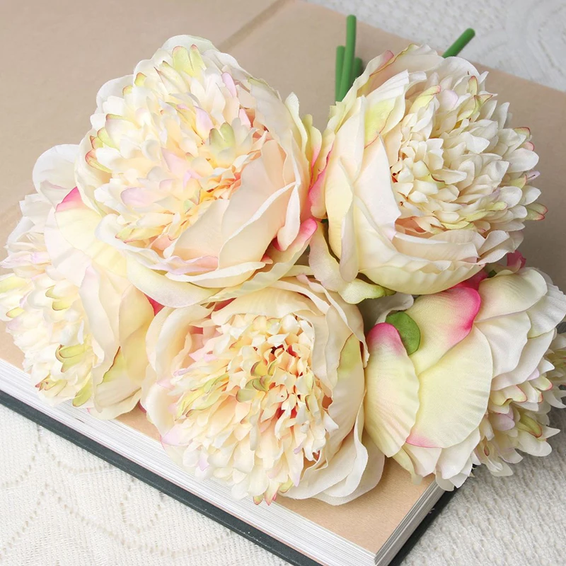 5 Heads Rayon Large Peony Flower Hydrangea Wedding Party Decoration Fake Flower Fabric Decoration Ambience Sensation