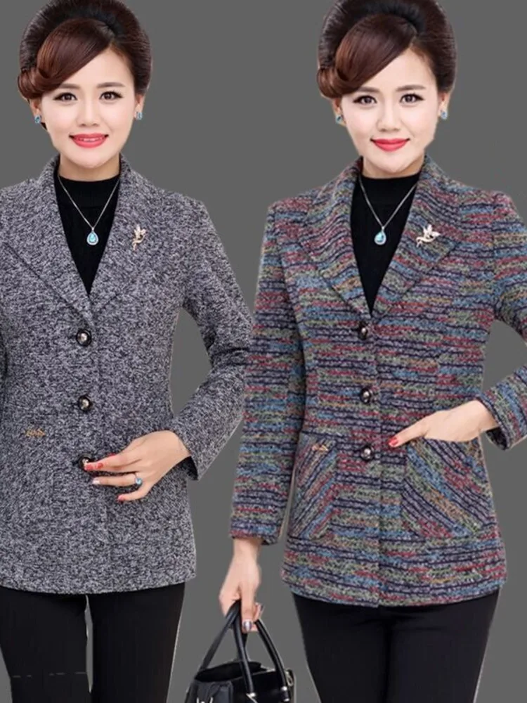 

Women Jacket Single-breasted Office Lady Outerwear Lapel Elegant Basic Casual Long Sleeve Clothes Spring Autumn Top New