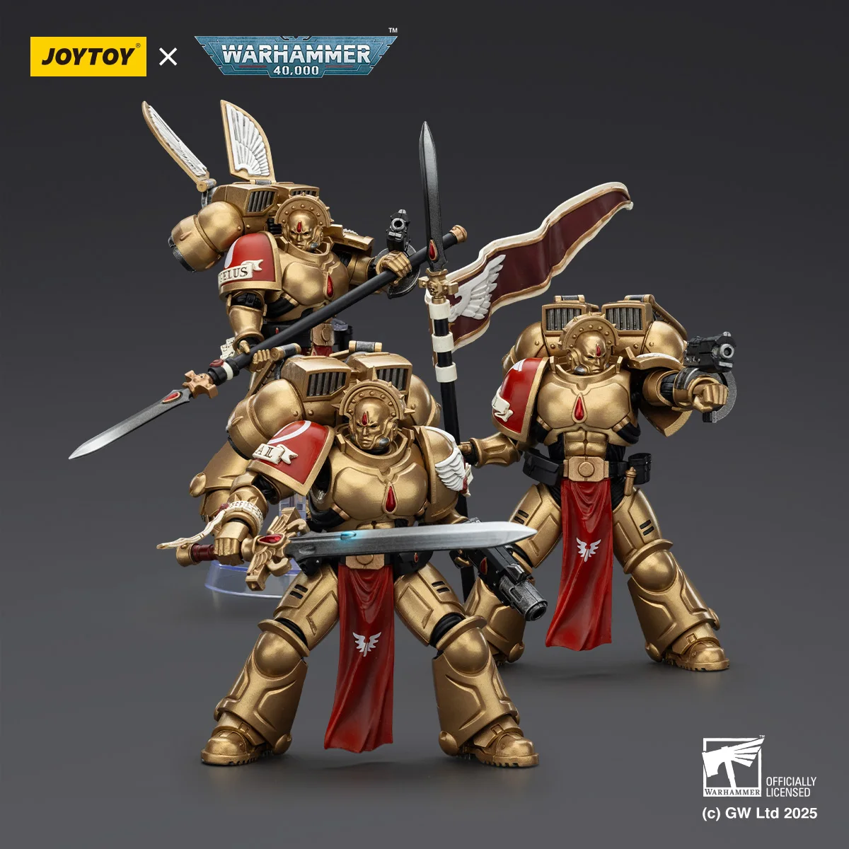 

JOYTOY Warhammer 40K масштаб 1/18 Blood Angels Boltgun Sanguinary Guard с пистолетом и лезвием копья Encarmine, модель экшн-фигурки